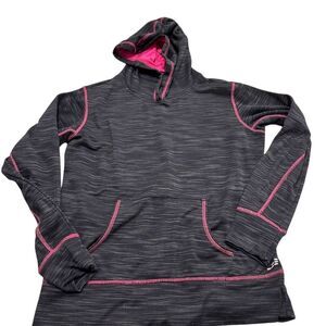 BCG Womens M Black Hooded Pullover Sweater w/ Front Pocket Casual